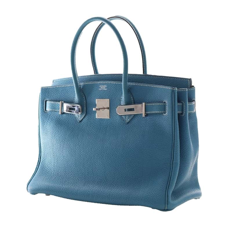 Hermès Togo Birkin Retourne 30 Blue Leather Very good condition - Inside View