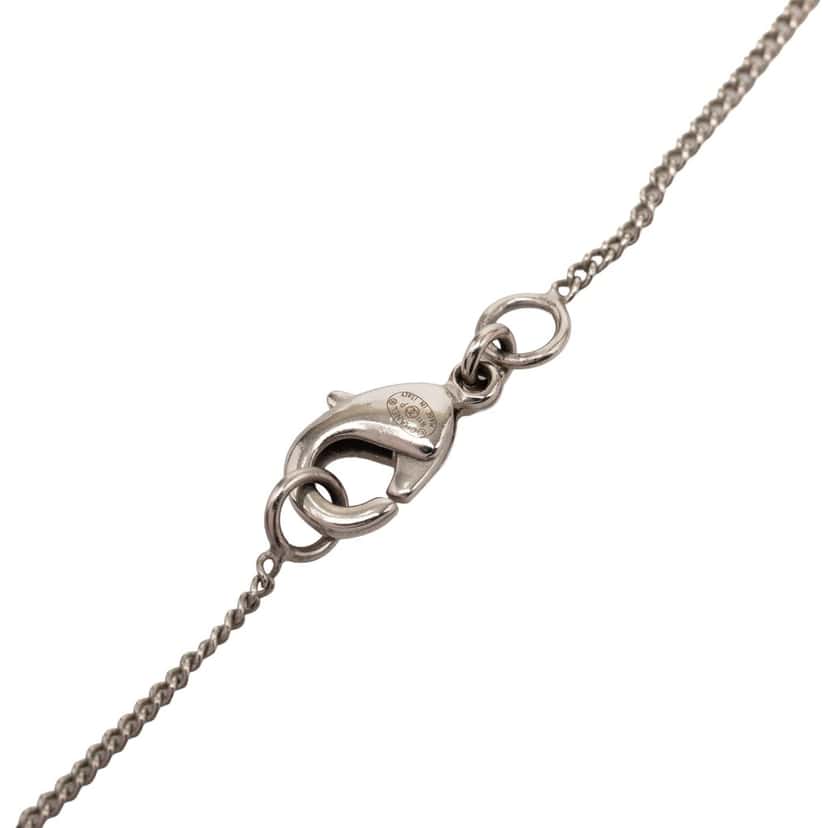 Chanel CC Brass Strass Ball Pendant Necklace Silver Metal Very good condition - Model View