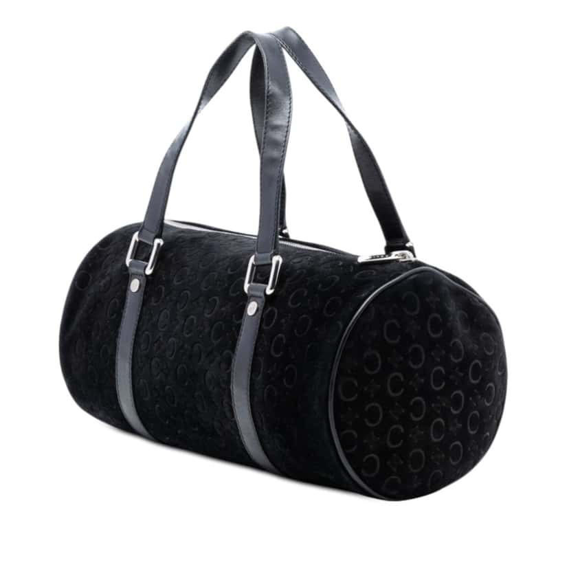 Celine C Macadam Suede Handbag Black Leather Very good condition - Back View