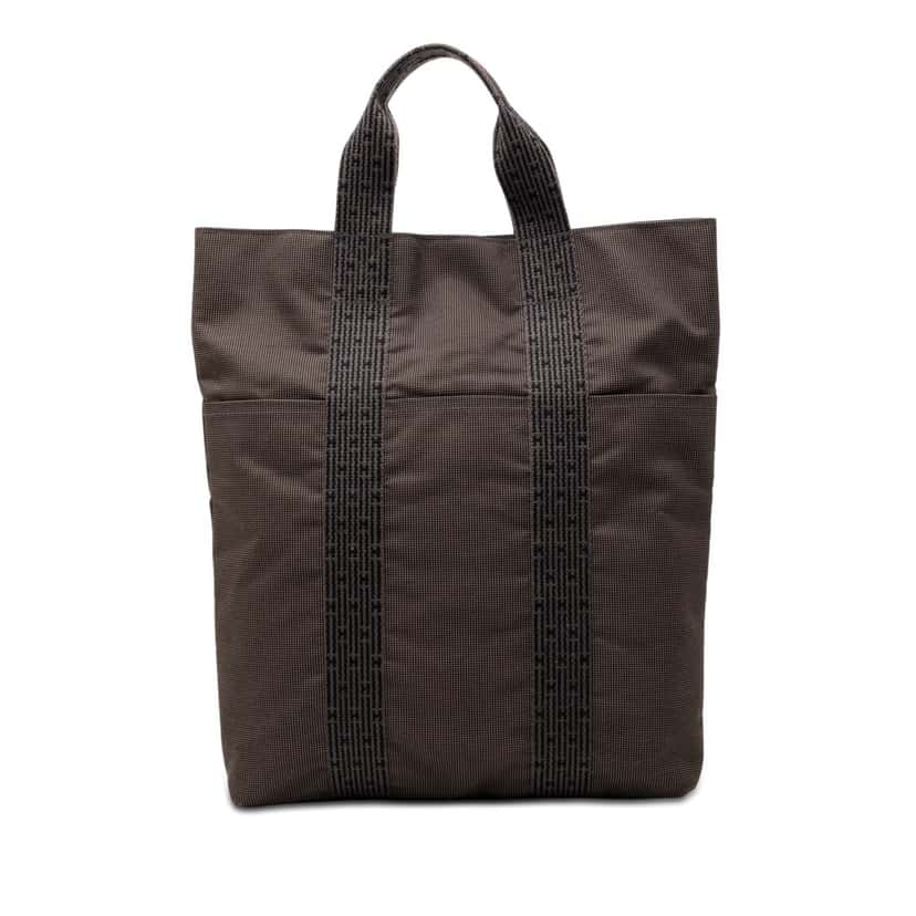 Hermès Canvas Herline Cabas Brown Very good condition - Front View