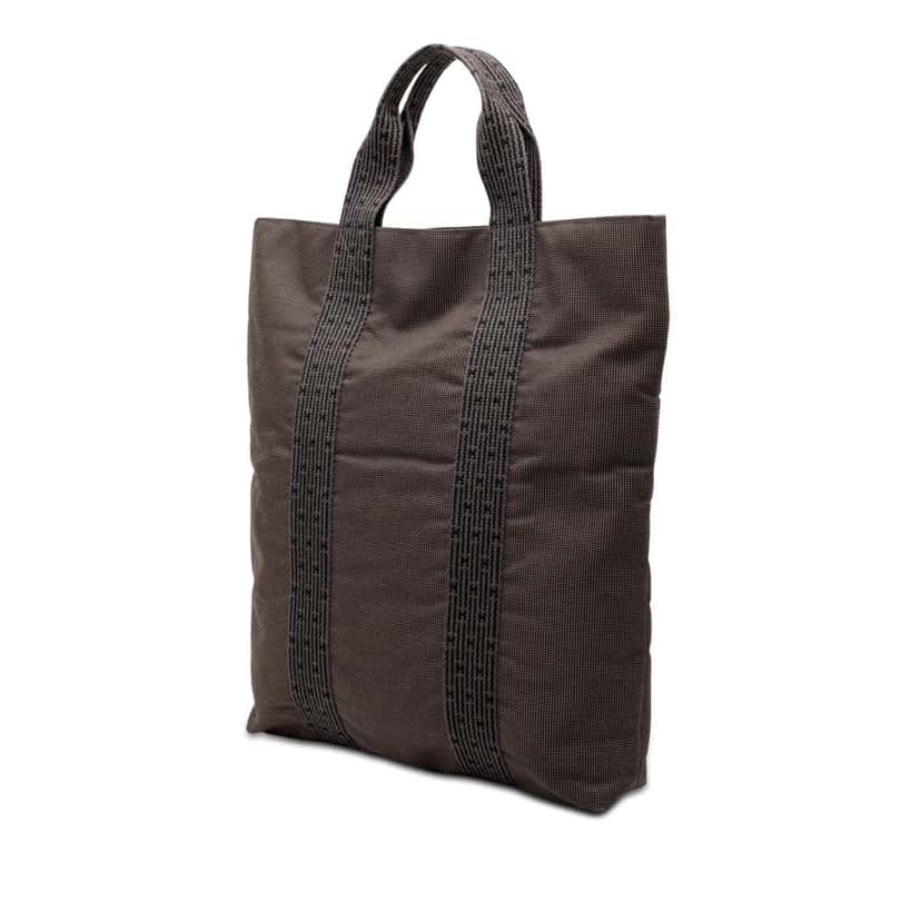 Hermès Canvas Herline Cabas Brown Very good condition - Back View