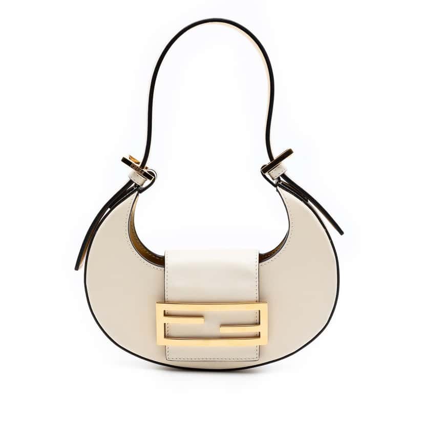 Fendi Mini Leather Cookie Hobo White Leather Very good condition - Front View