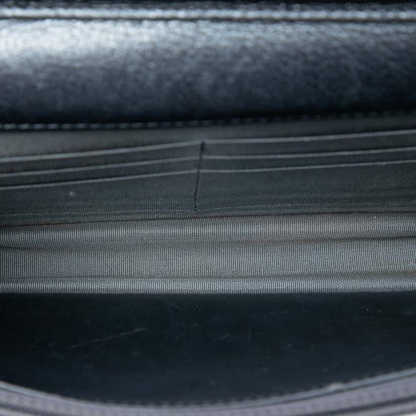 Chanel Quilted Metallic Calfskin Boy Wallet on Chain Black Leather Very good condition - Model View