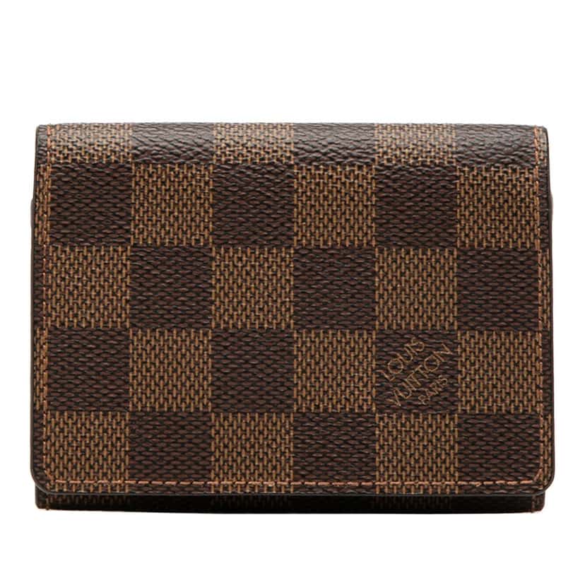 Louis Vuitton Damier Ebene Business Card Holder Brown Very good condition - Front View