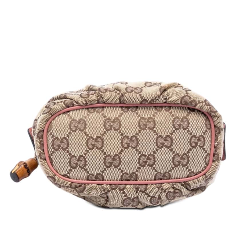 Gucci GG Canvas Bamboo Clutch Beige Very good condition - Inside View