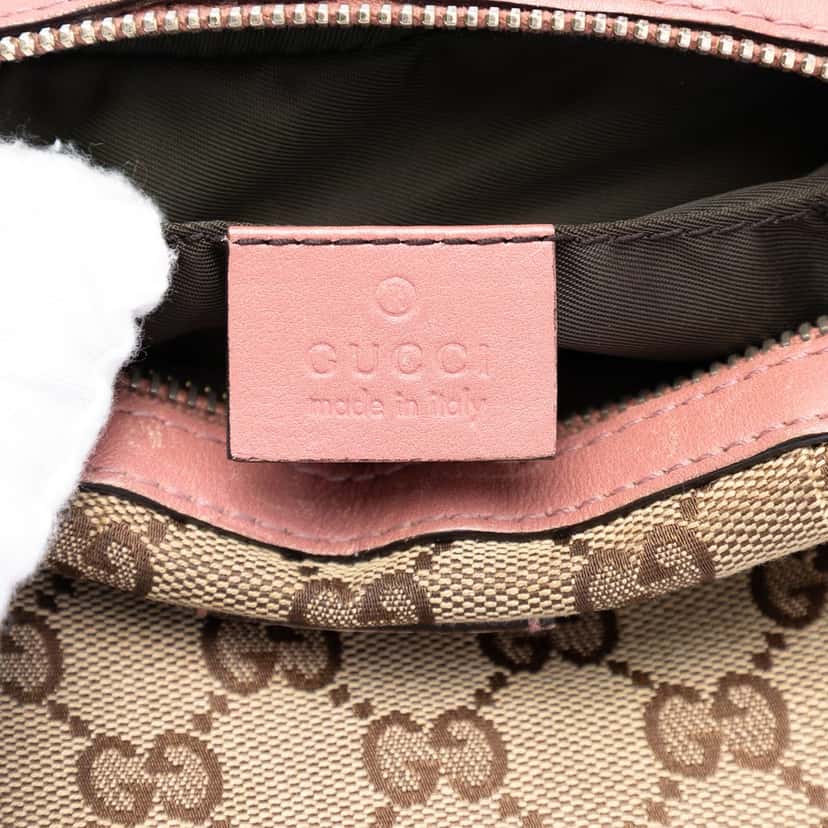 Gucci GG Canvas Bamboo Clutch Beige Very good condition - Box View