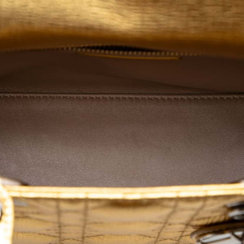 Dior Small Metallic Grained Calfskin Cannage My ABCDior Lady Dior Gold Leather Very good condition - Model View