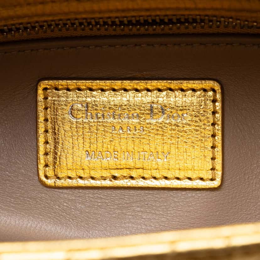 Dior Small Metallic Grained Calfskin Cannage My ABCDior Lady Dior Gold Leather Very good condition - Box View