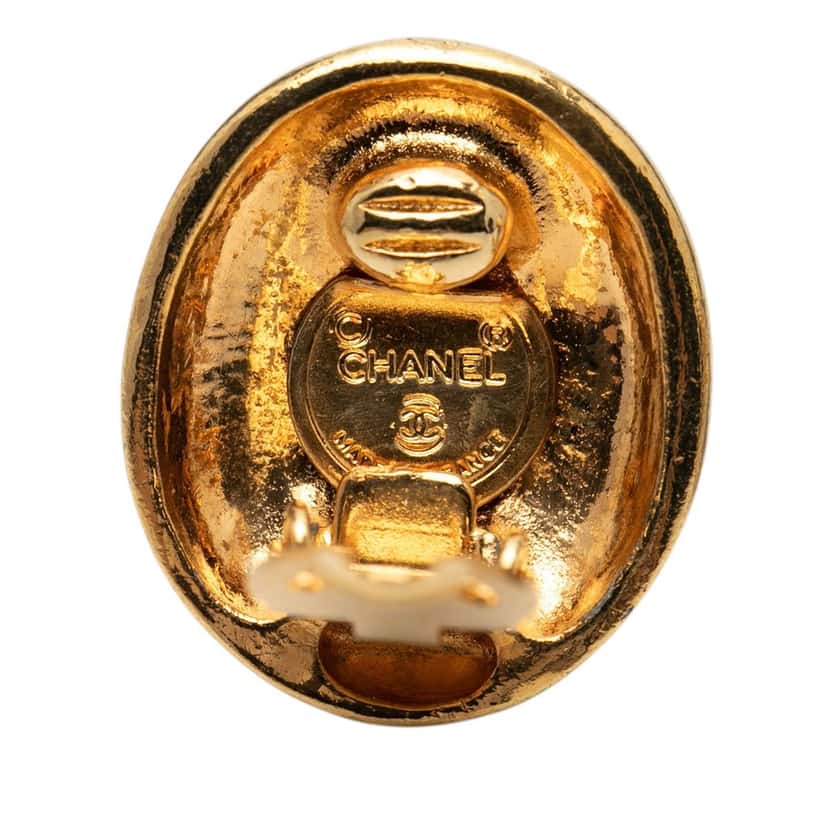 Chanel Gold Plated Mademoiselle Clip On Earrings Gold Metal Very good condition - Inside View