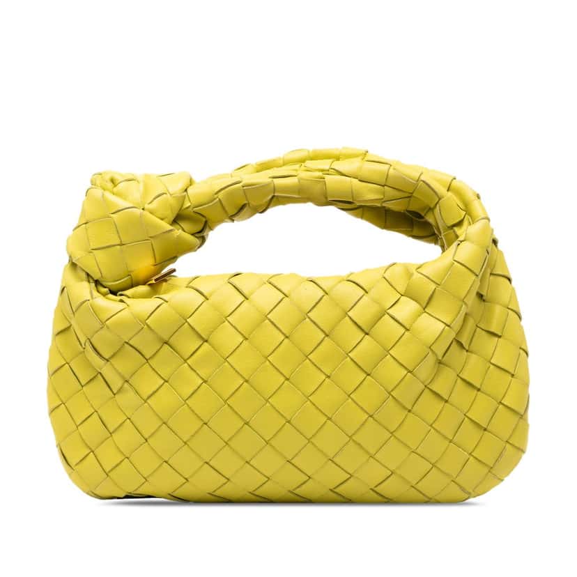 Bottega Veneta Mini Nappa Intrecciato Jodie Yellow Leather Very good condition - Front View