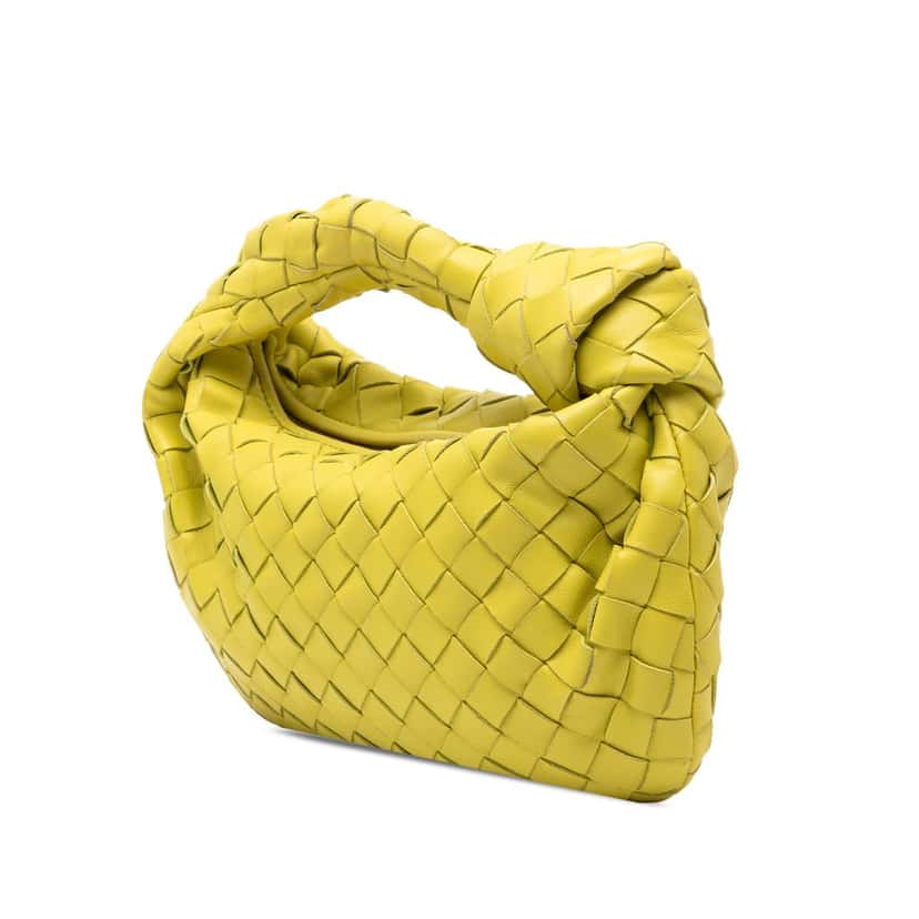 Bottega Veneta Mini Nappa Intrecciato Jodie Yellow Leather Very good condition - Back View