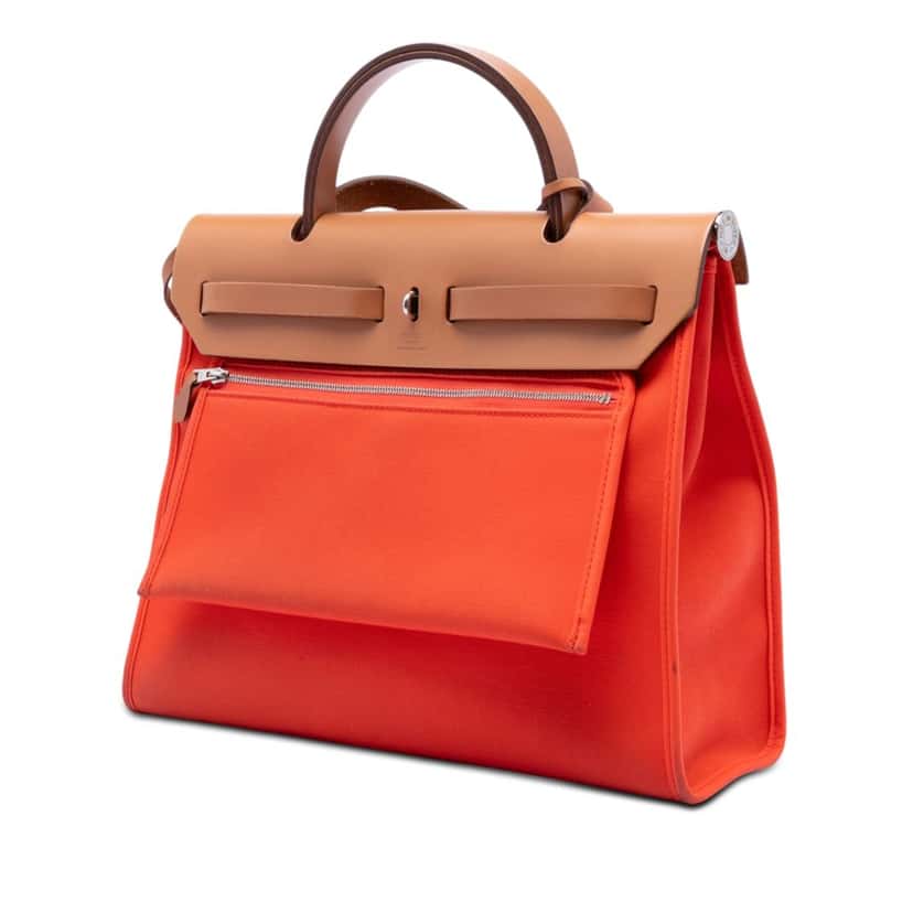 Hermès Toile Herbag Zip 31 Orange Very good condition - Back View