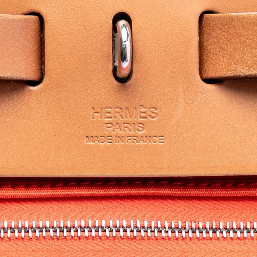 Hermès Toile Herbag Zip 31 Orange Very good condition - Box View