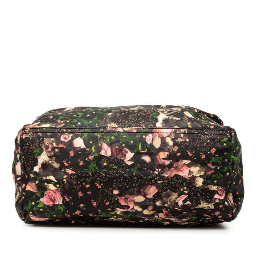 Givenchy Medium Floral Printed Calfskin Pandora Satchel Black Leather Very good condition - Inside View