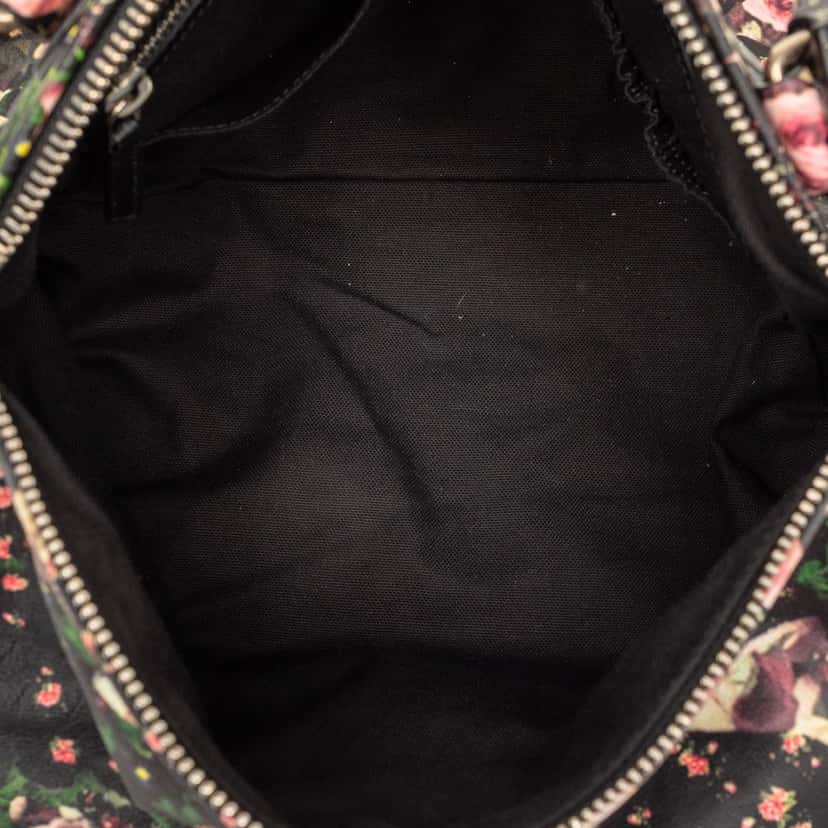 Givenchy Medium Floral Printed Calfskin Pandora Satchel Black Leather Very good condition - Model View