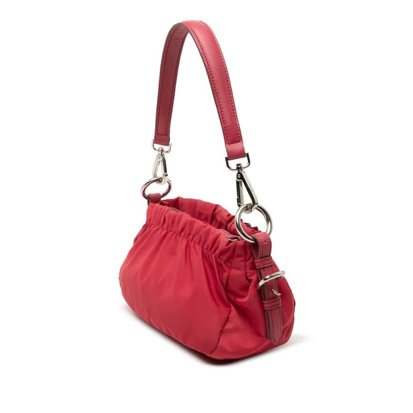 Prada Tessuto Bow Shoulder Bag Red Very good condition - Back View