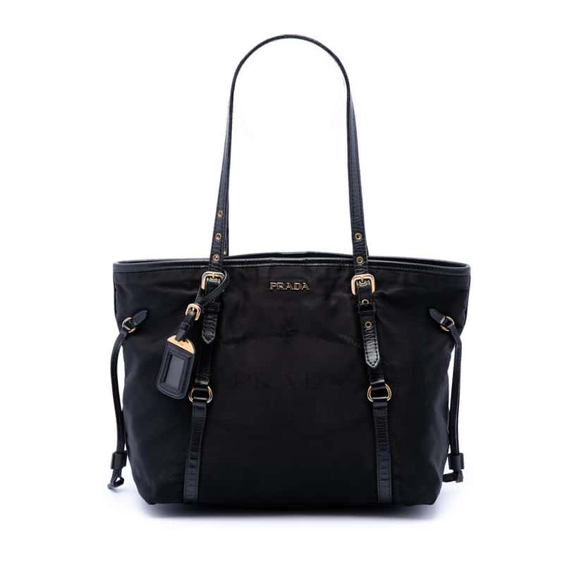 Prada Tessuto Canapa Logo Tote Black Very good condition - Front View
