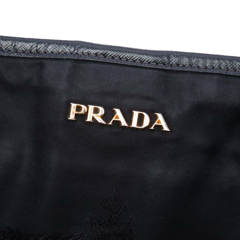 Prada Tessuto Canapa Logo Tote Black Very good condition - Box View