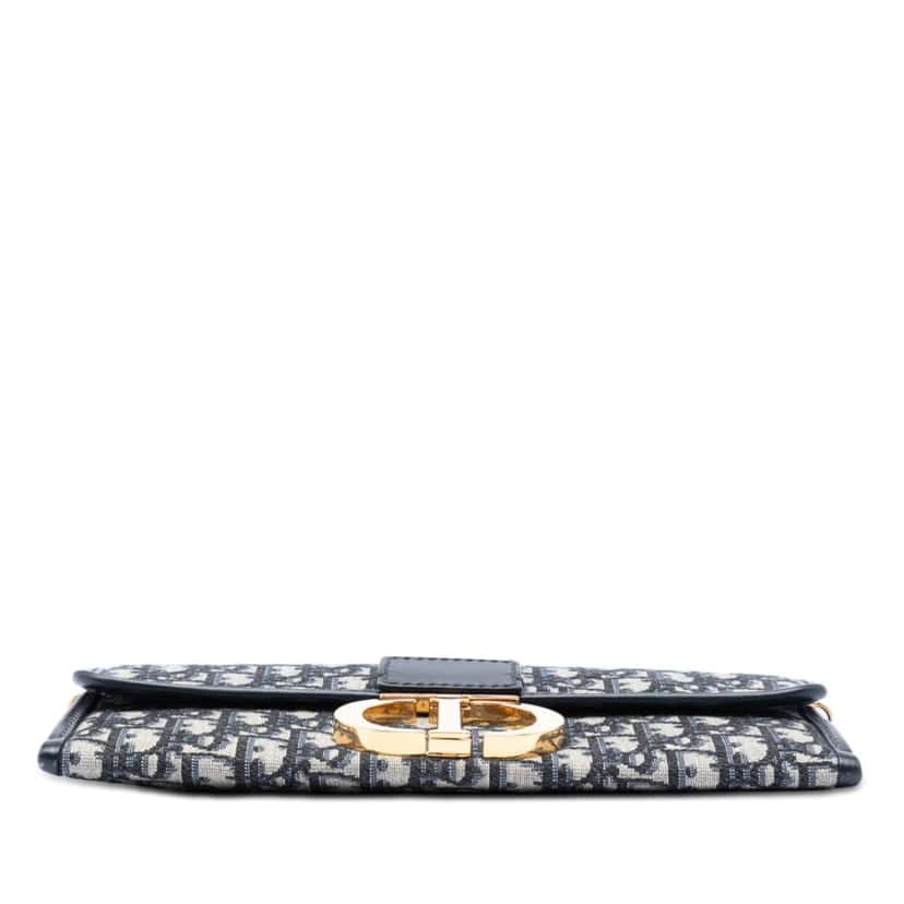 Dior Oblique Canvas 30 Montaigne Clutch With Chain Blue Very good condition - Inside View