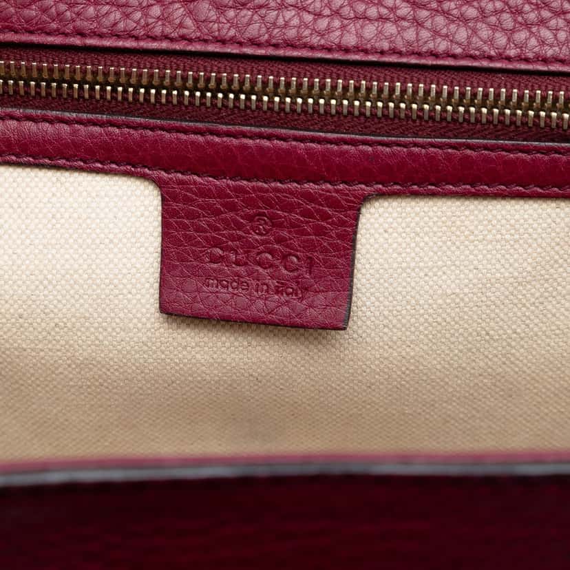 Gucci Medium Leather New Bamboo Satchel Red Leather Very good condition - Box View