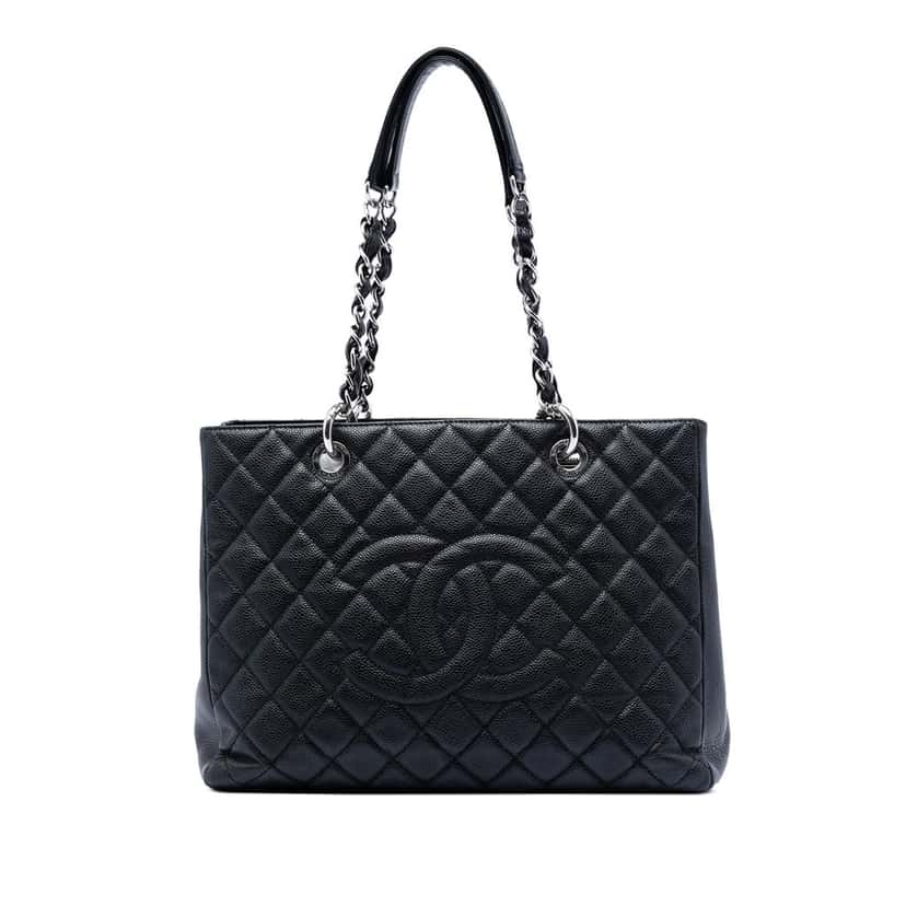 Chanel Caviar Grand Shopping Tote Black Leather Never worn, with tag - Front View