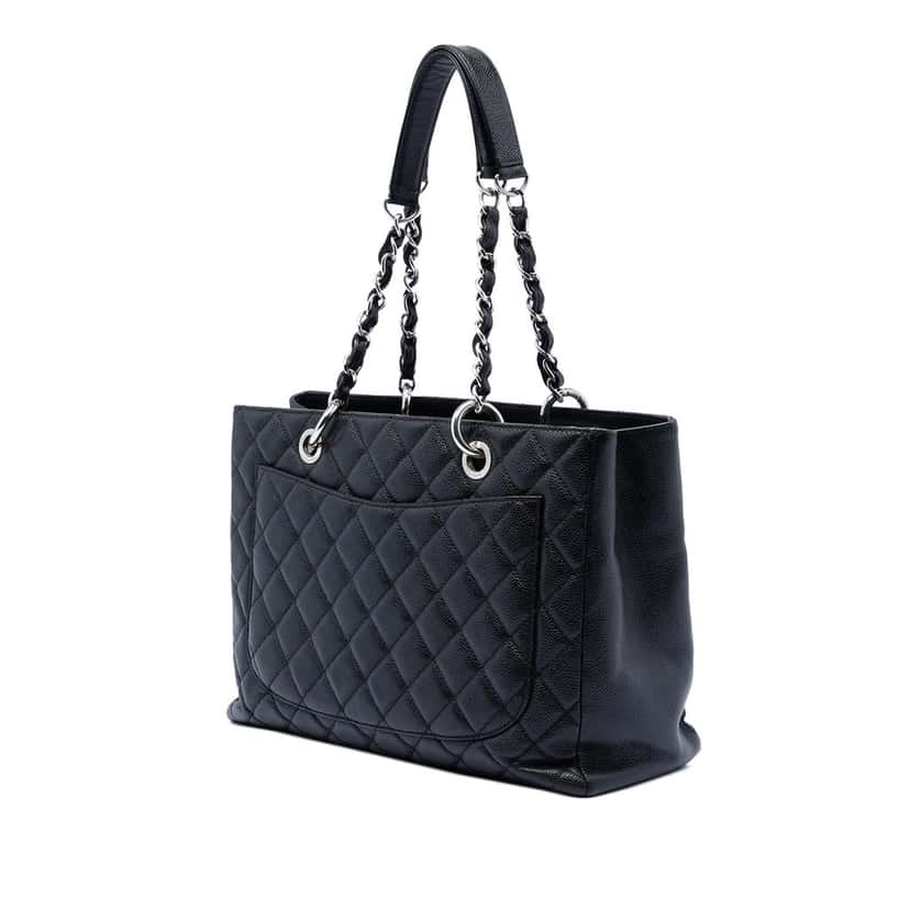 Chanel Caviar Grand Shopping Tote Black Leather Never worn, with tag - Back View