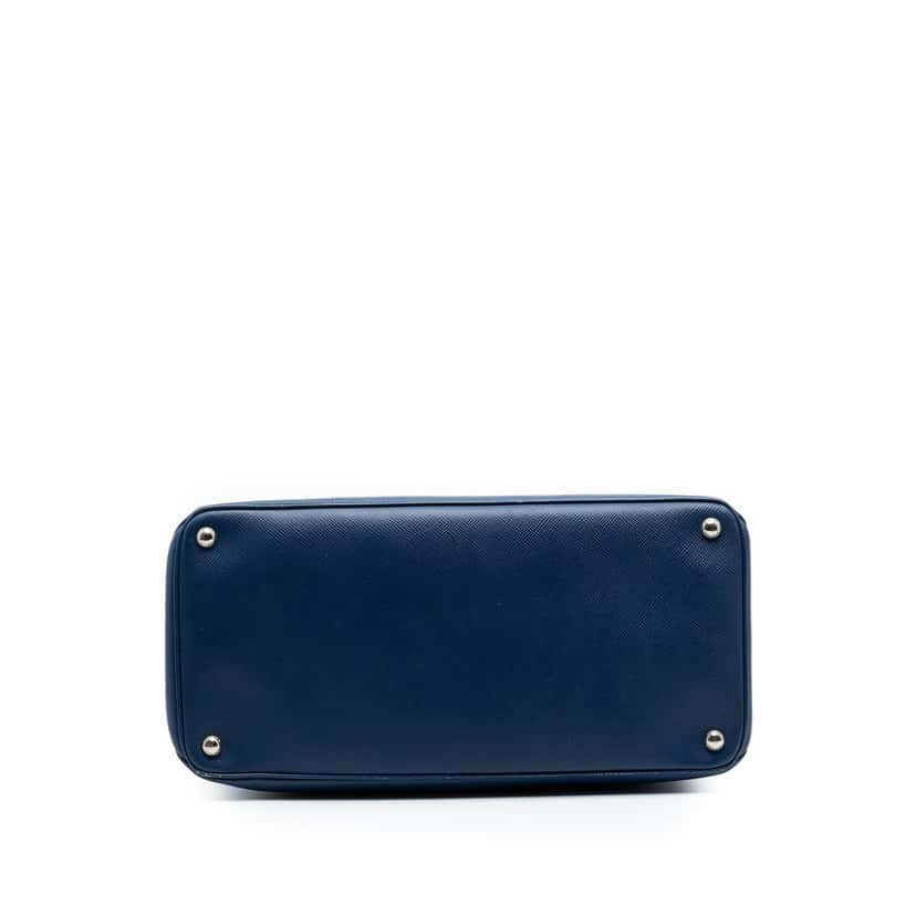 Prada Saffiano Cuir Turnlock Twin Satchel Blue Leather Very good condition - Inside View