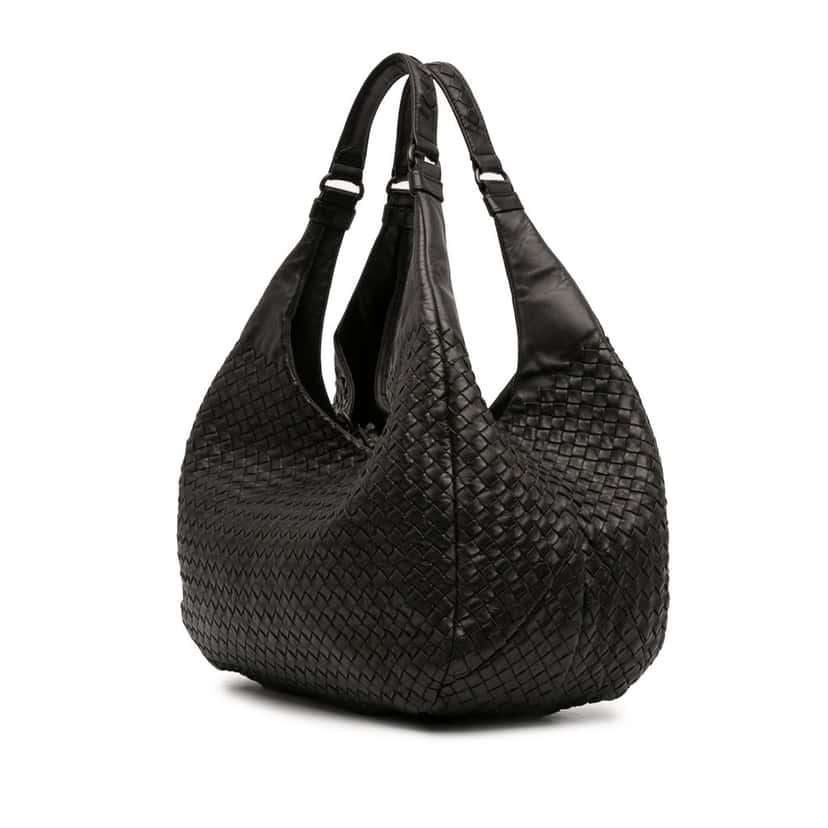 Bottega Veneta Large Nappa Intrecciato Campana Hobo Black Leather Very good condition - Back View