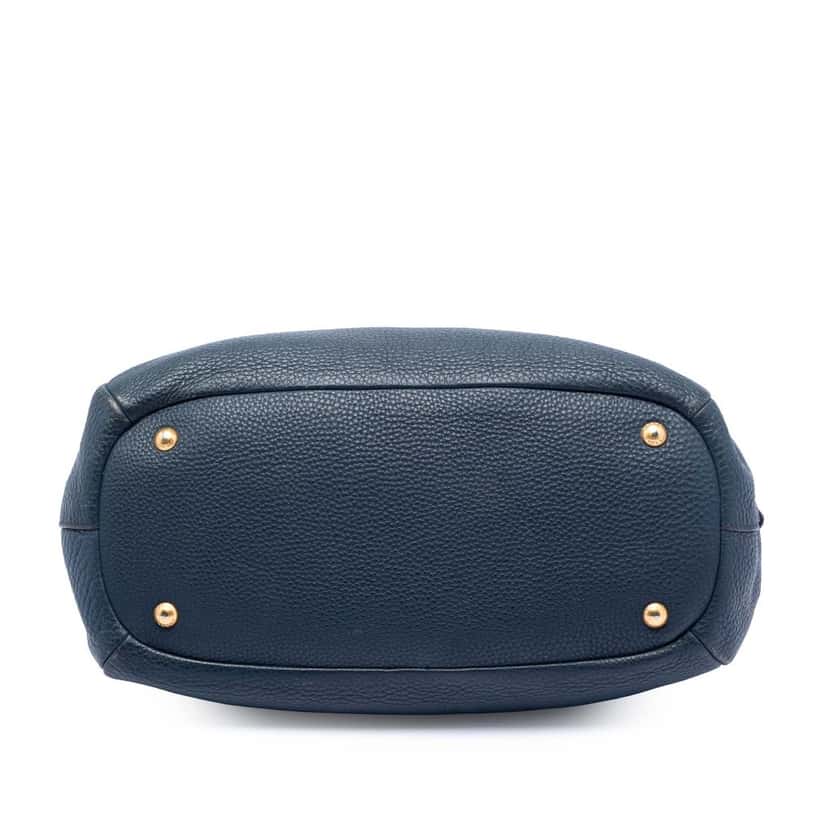 Prada Vitello Daino Sacca 2 Manici Convertible Tote Blue Leather Very good condition - Inside View