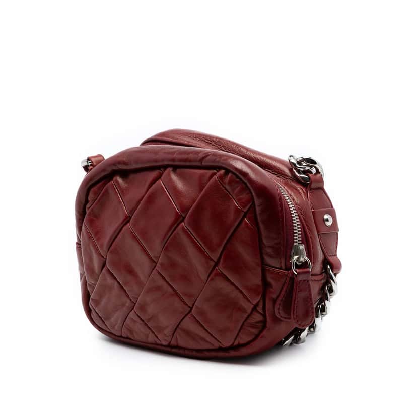 Chanel CC Quilted Lambskin Camera Bag Red Leather Very good condition - Back View