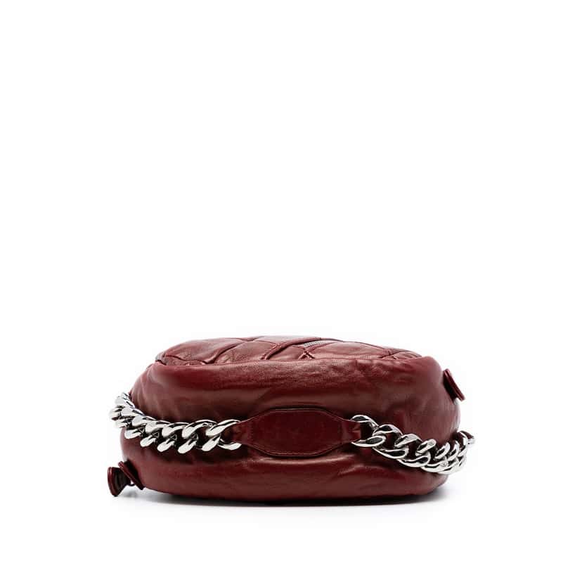 Chanel CC Quilted Lambskin Camera Bag Red Leather Very good condition - Inside View