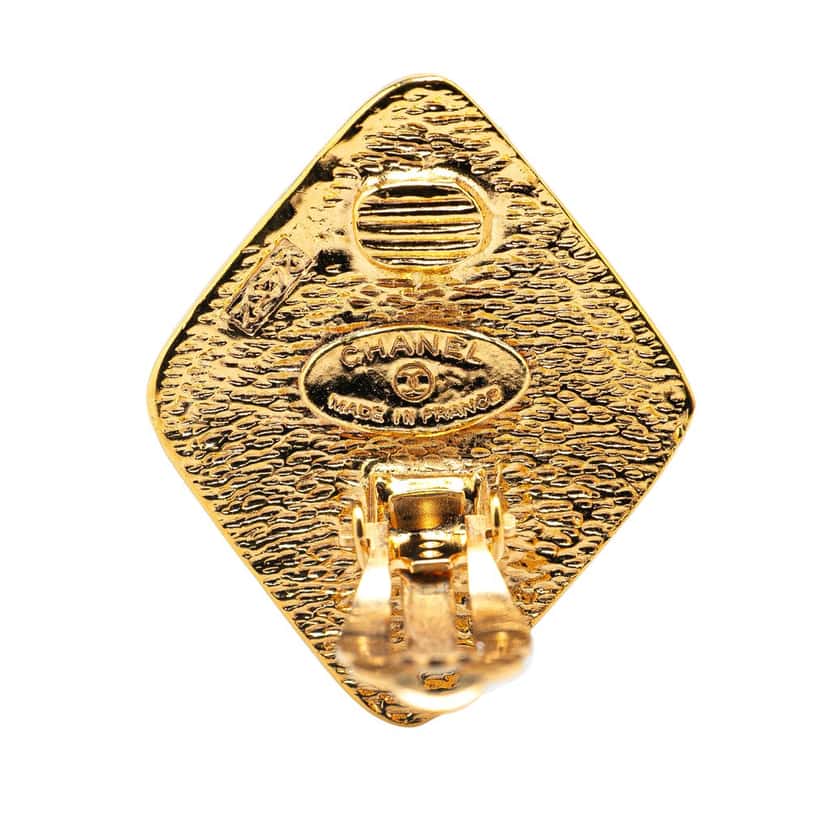Chanel Gold Plated CC Clip On Earrings Gold Metal Very good condition - Inside View