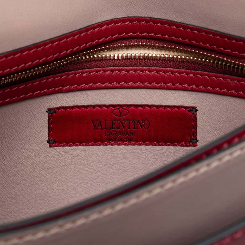 Valentino Nappa Rockstud Wristlet Clutch Red Leather Very good condition - Box View
