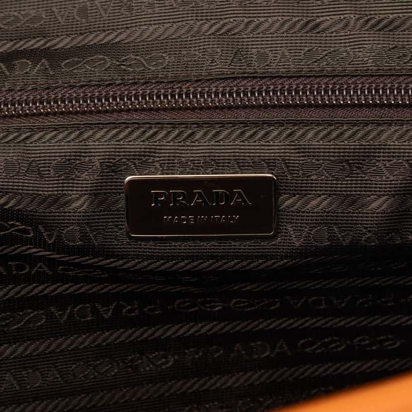 Prada Leather Business Bag Orange Leather Very good condition - Box View
