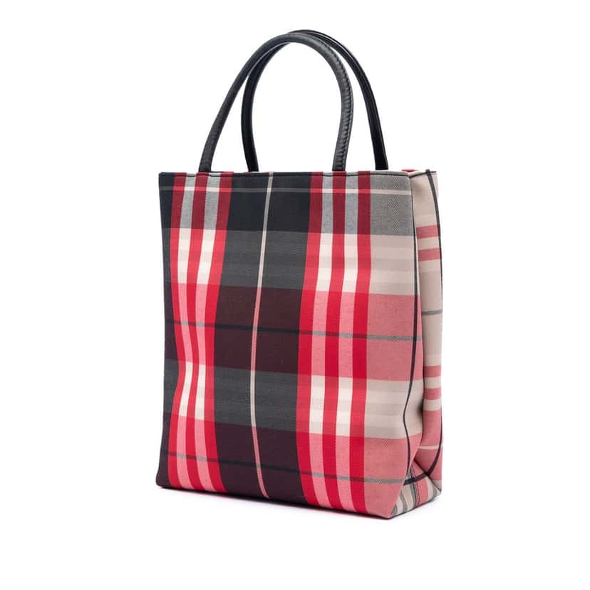 Burberry House Check Canvas Tote Red Very good condition - Back View