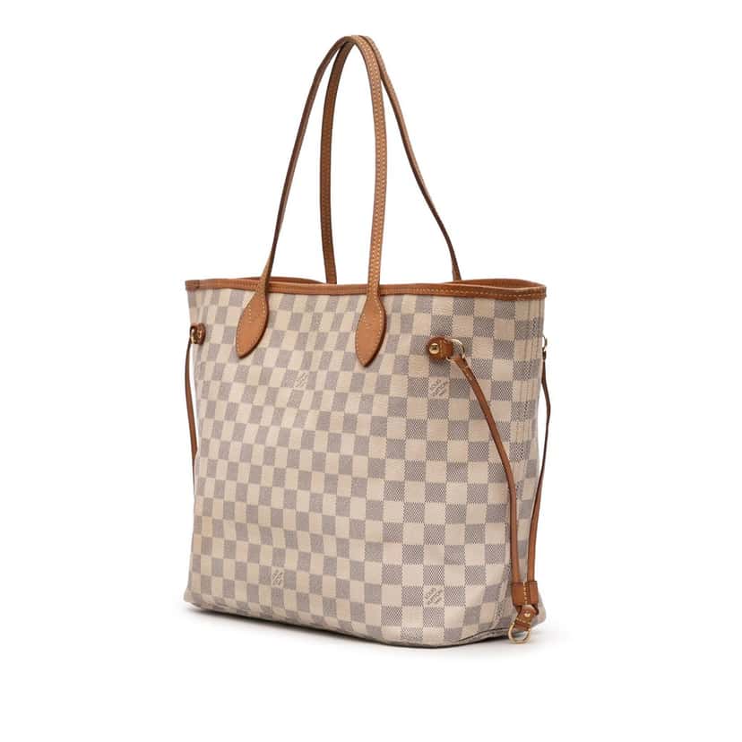 Louis Vuitton Damier Azur Neverfull MM White Very good condition - Back View