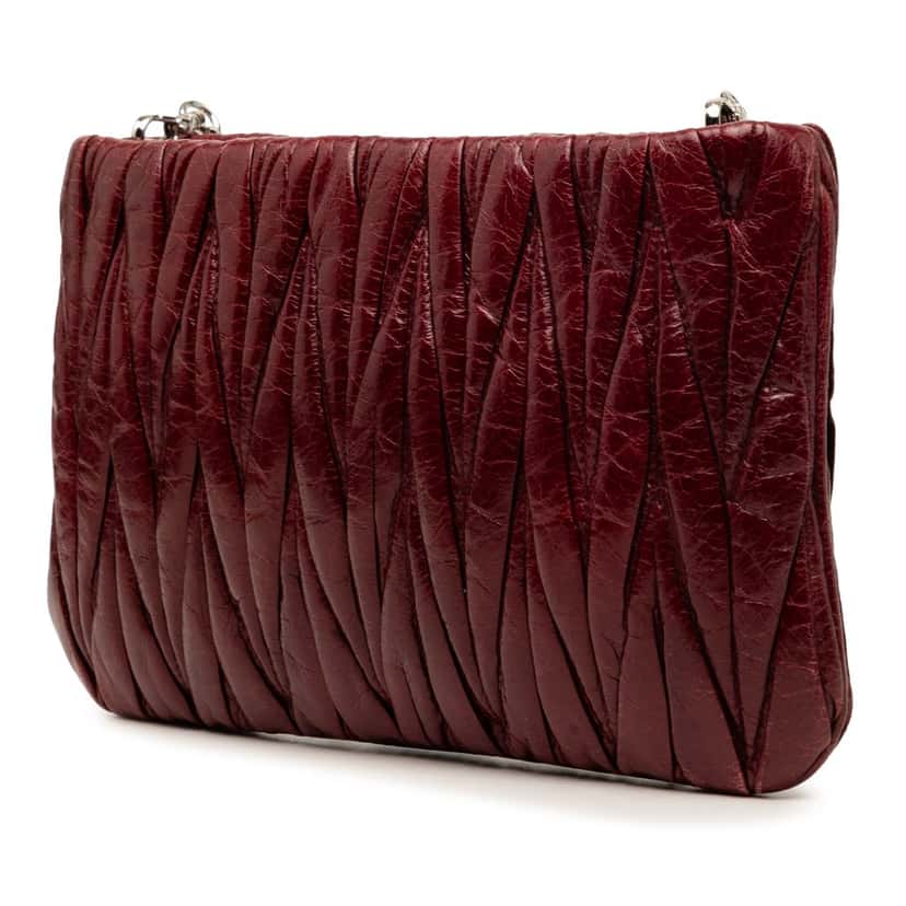 Miu Miu Matelasse Nappa Chain Crossbody Red Leather Very good condition - Back View