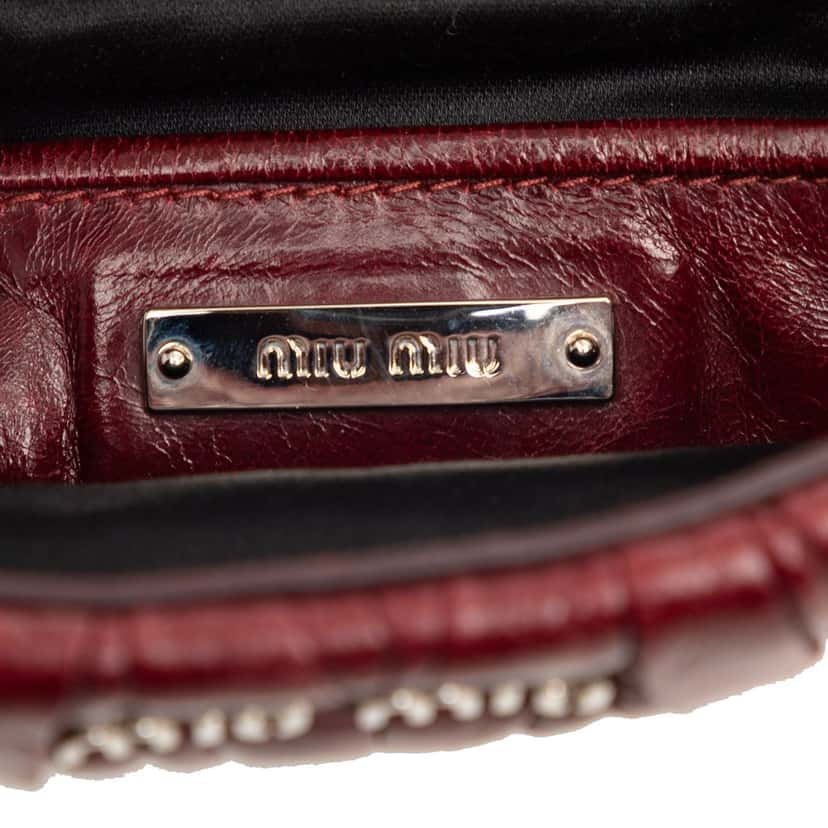 Miu Miu Matelasse Nappa Chain Crossbody Red Leather Very good condition - Box View