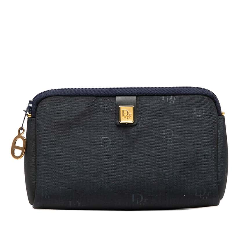 Dior Canvas Logo Pouch Blue Very good condition - Front View