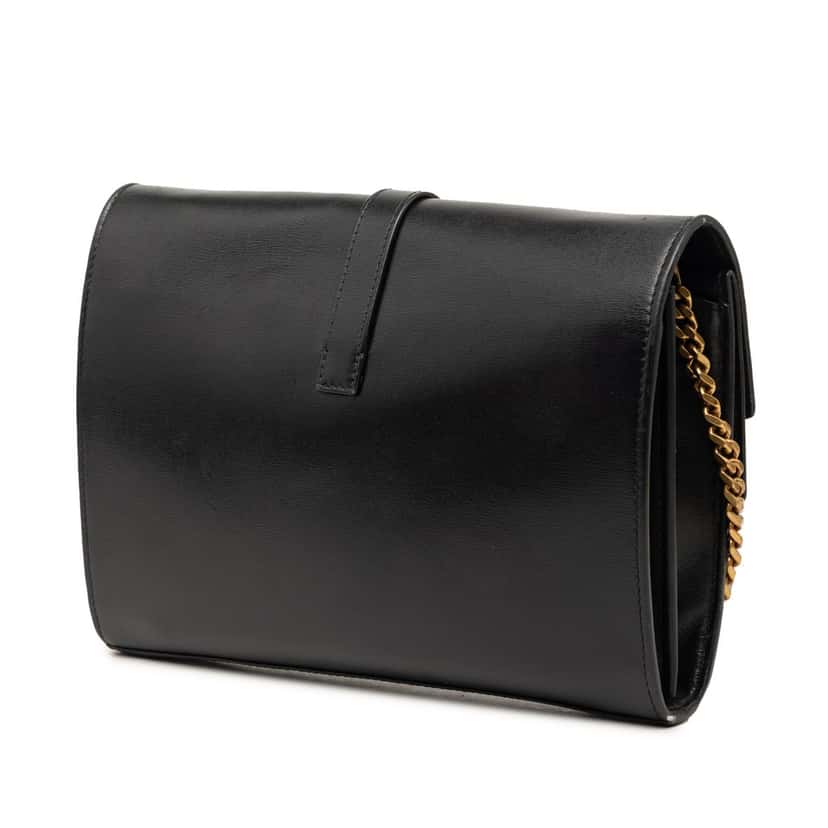 Saint Laurent Leather Monogram Sulpice Wallet on Chain Black Leather Very good condition - Back View