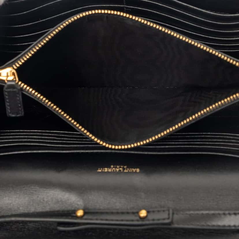 Saint Laurent Leather Monogram Sulpice Wallet on Chain Black Leather Very good condition - Model View