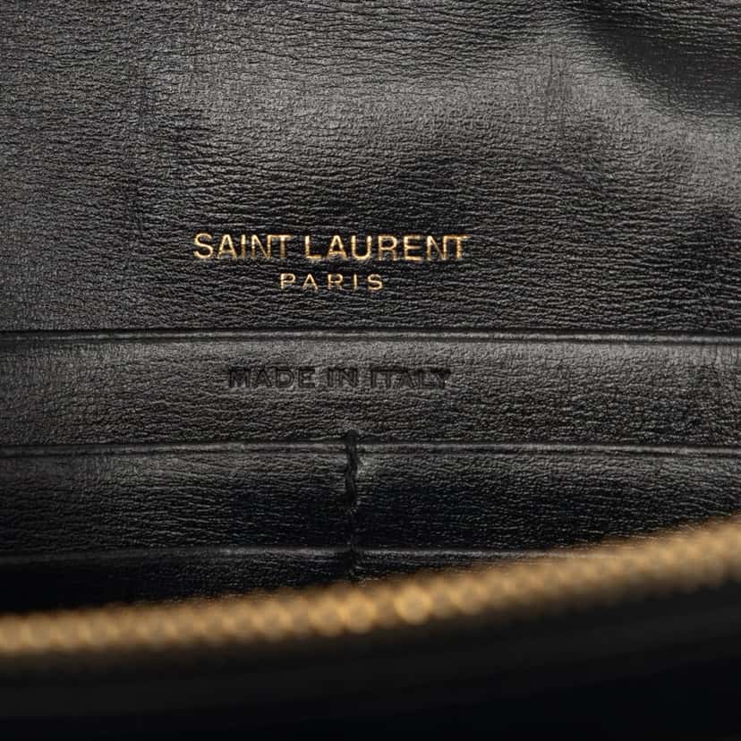 Saint Laurent Leather Monogram Sulpice Wallet on Chain Black Leather Very good condition - Box View
