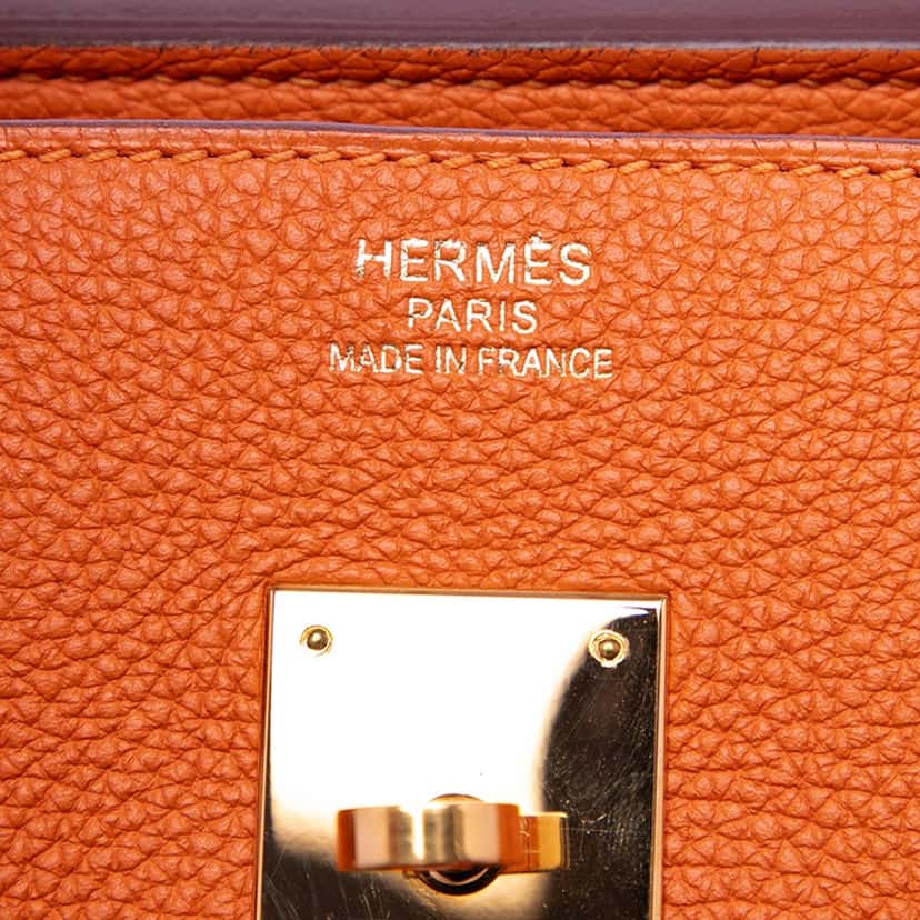 Hermès Togo Birkin Retourne 35 Orange Leather Very good condition - Box View