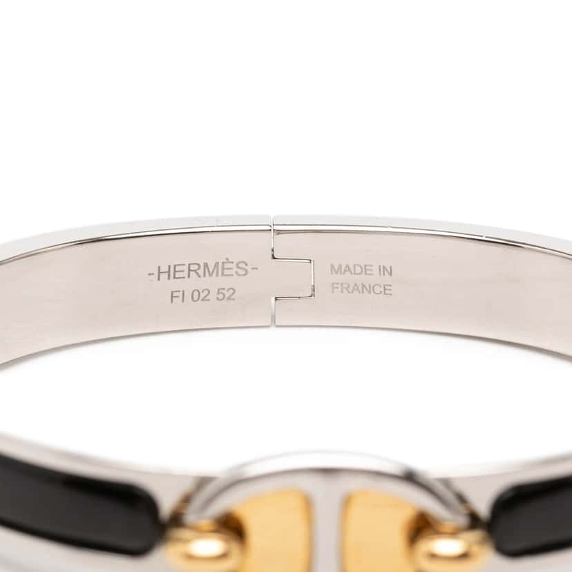 Hermès Mini Enamel Clic Chaine d Ancre Bracelet PM Black Very good condition - Model View
