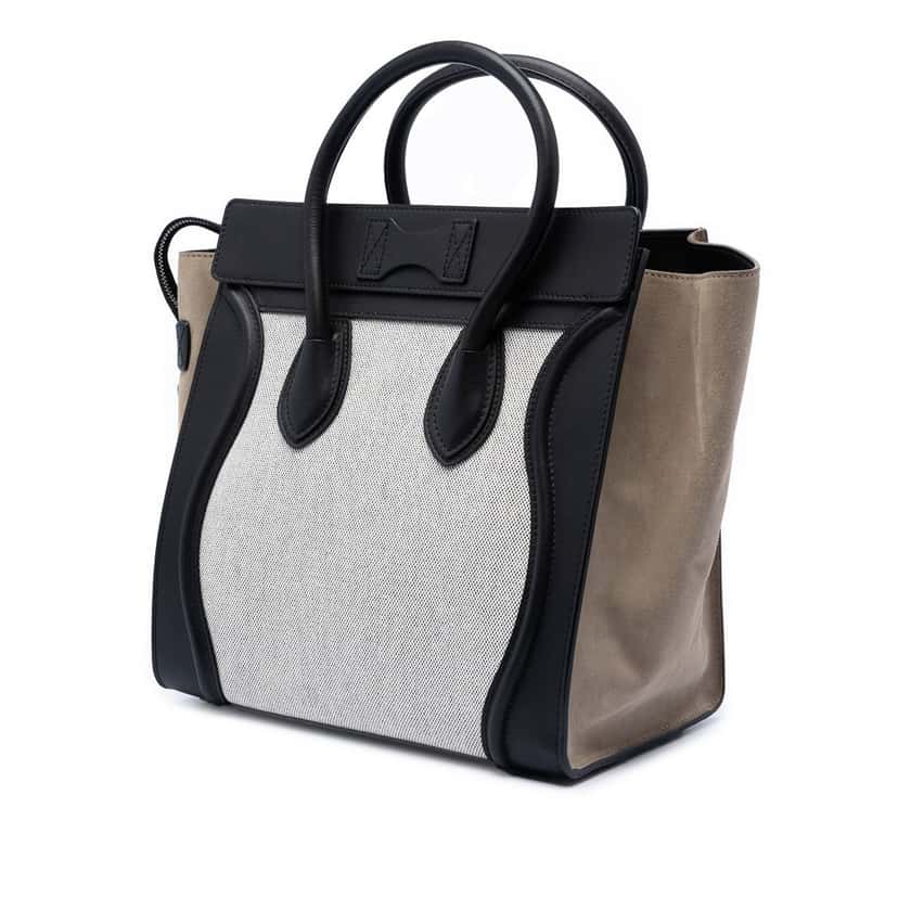 Celine Mini Canvas and Suede Tricolor Luggage Tote Other Very good condition - Back View