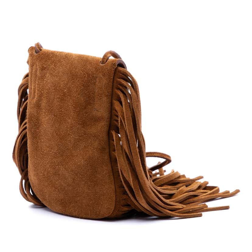 Saint Laurent Toy Suede Anita Fringed Crossbody Brown Leather Very good condition - Back View