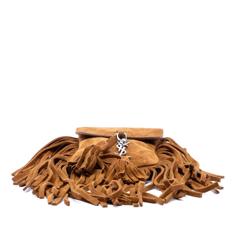 Saint Laurent Toy Suede Anita Fringed Crossbody Brown Leather Very good condition - Inside View