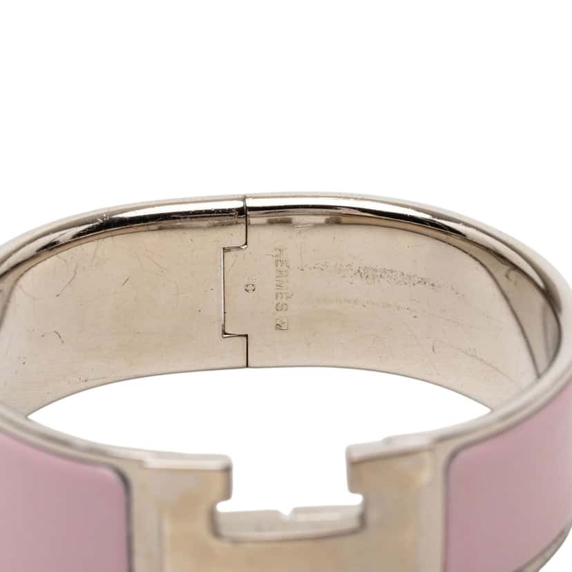 Hermès Wide Enamel Clic Clac H Bracelet GM Pink Very good condition - Model View