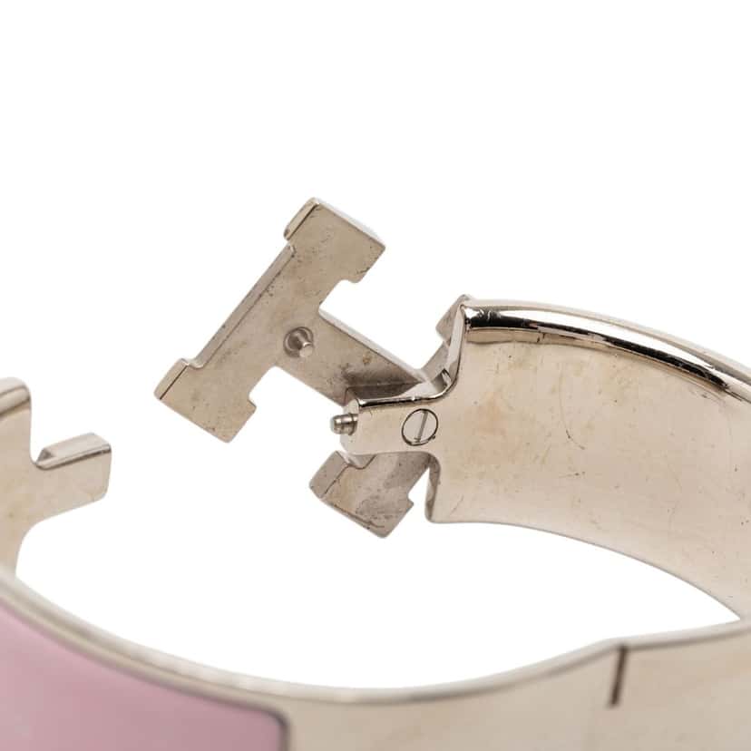 Hermès Wide Enamel Clic Clac H Bracelet GM Pink Very good condition - Box View
