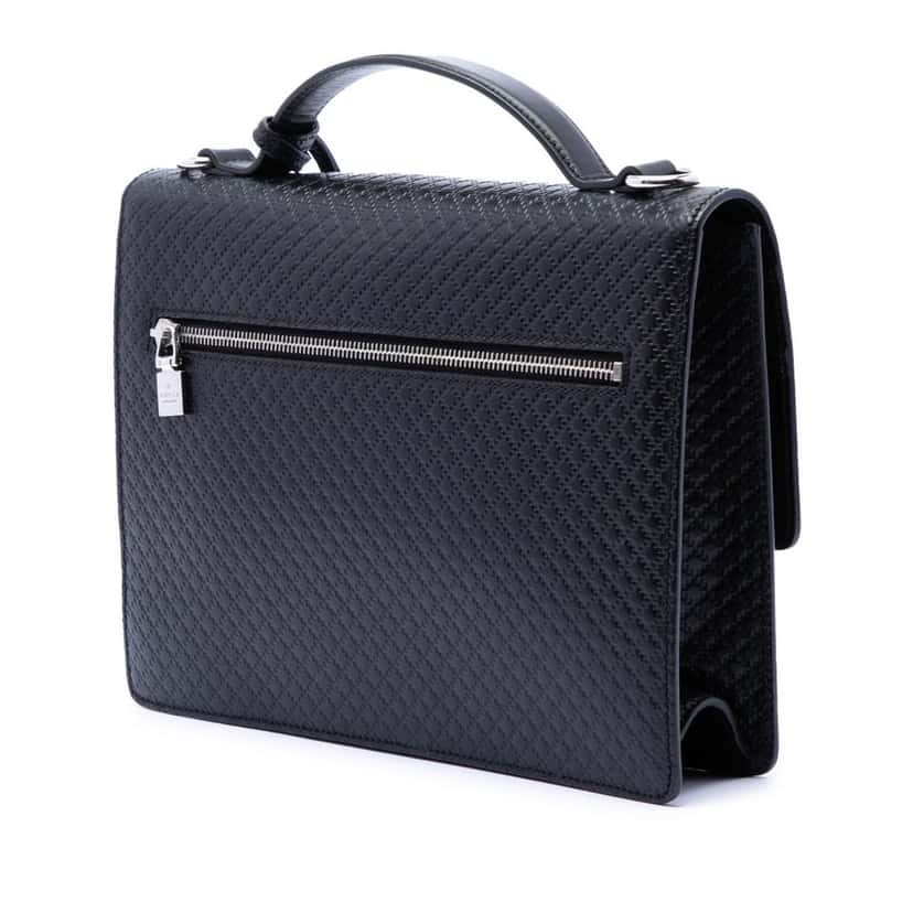 Gucci Diamante Calfskin Business Bag Black Leather Very good condition - Back View
